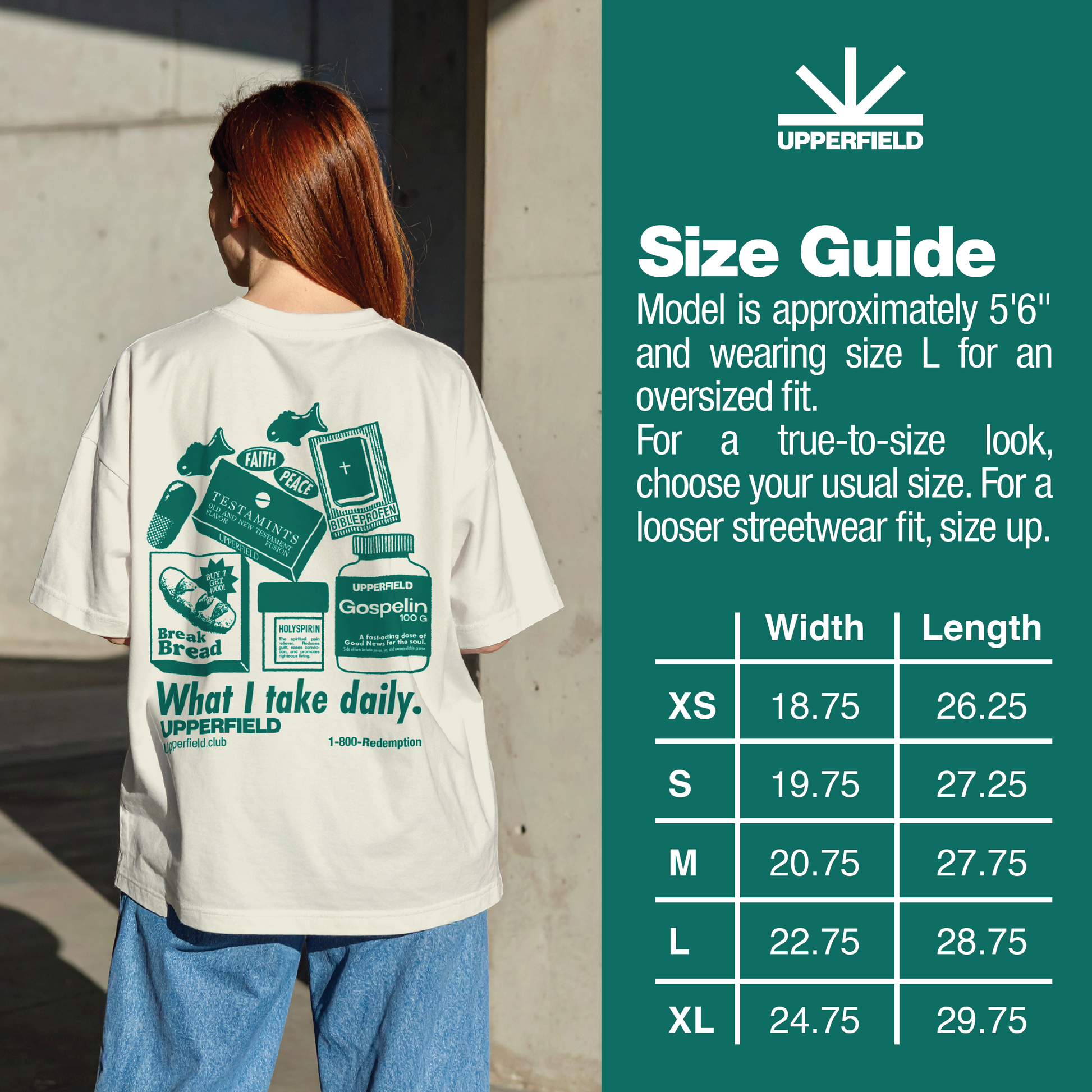 "What I Take Daily" Christian t-shirt - Unisex Oversized Boxy Tee